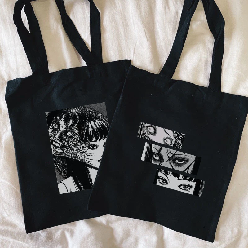 Junji Ito Japanese Anime Manga Reusable Shopping Bag Women Canvas Tote ...