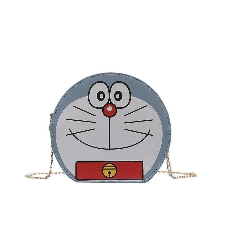 

Милая женская сумка Doraemon, новая модная мультяшная забавная сумка через плечо с кошкой, уродливая Милая Синяя круглая сумка-мессенджер