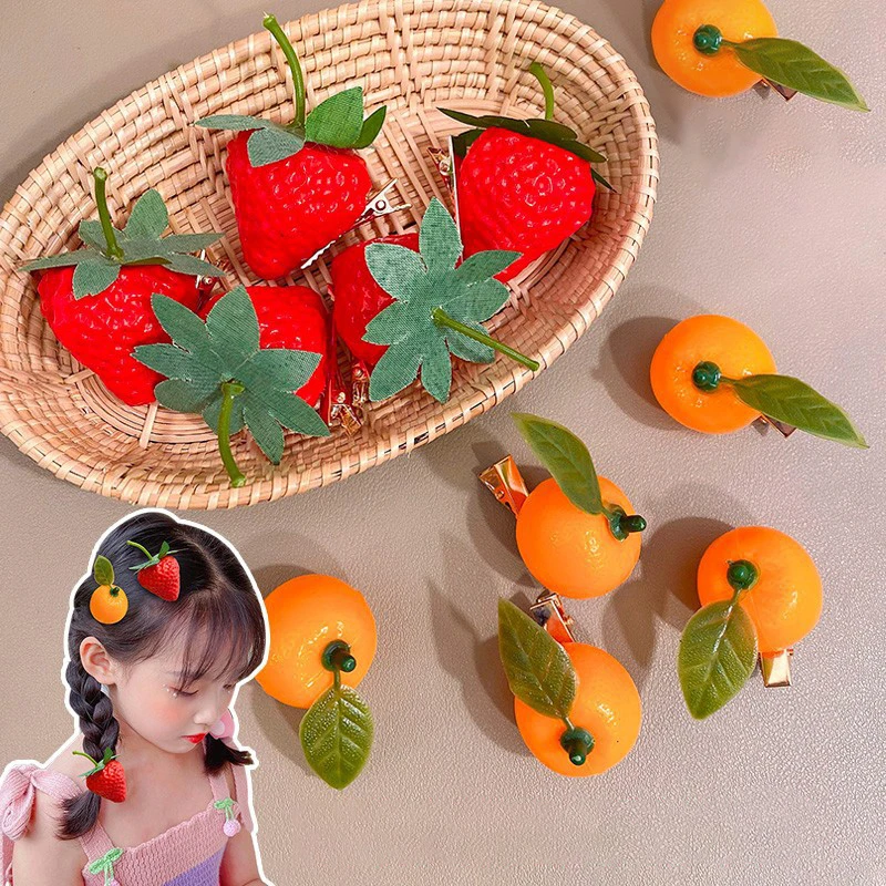 

New Strawberry Hairpins Cute Resin Headwear Hair Accessories Girl Side Bangs Clip Sweet Hair Clips Headdress Jewelry