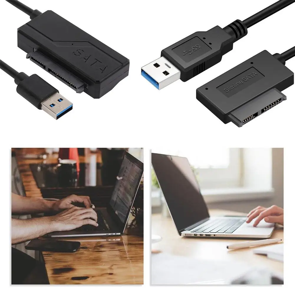 노트북용 USB 3.0 Sata 어댑터 변환기 케이블, CD/DVD ROM 슬림 라인 드라이브 변환기, HDD 캐디