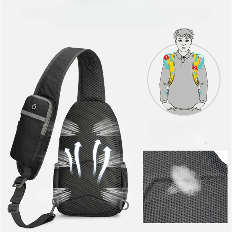 Mochila de hombro impermeable antirrobo, bolsa cruzada en el pecho, paquete de cubierta, bolsa deportiva para bicicleta, bolsa Weekender