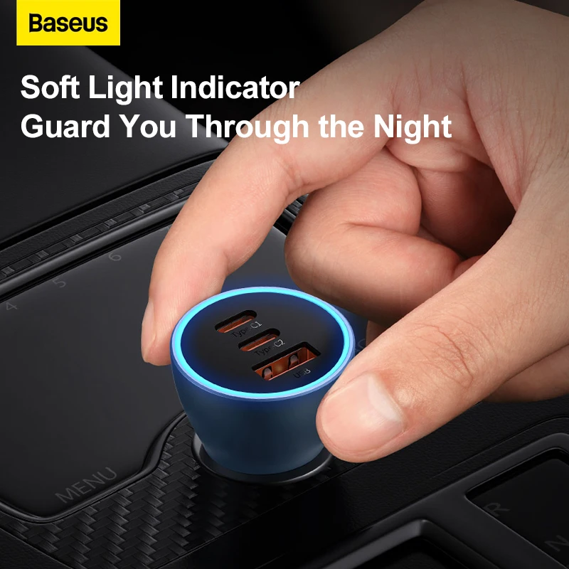 Baseus 65W USB Type C Car Charger Quick Charge QC 4.0 PD 3.0 Fast Charge Charger in Car For iPhone 13 Pro Xiaomi Samsung Huawei car charger car phone charger