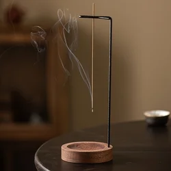 Artistic Wooden Incense Burner with Anti - Ash Feature for Home Decor and Meditation Spaces (Black)