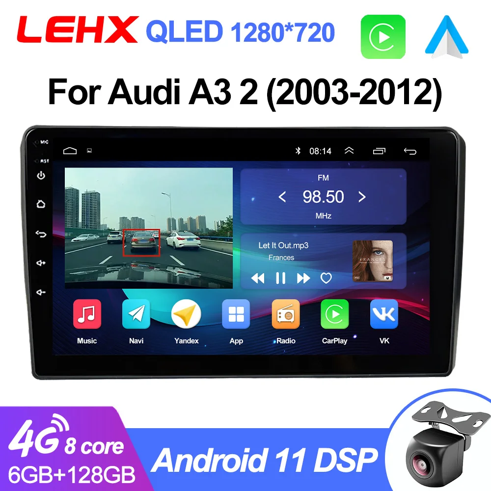 LEHX L6Pro Car Radio Multimedi 2 din Android 11 Stereo Carplay For Audi