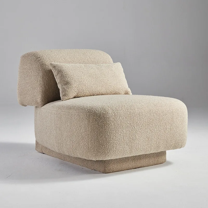 

Italian Simple Single Cloth Art Sofa Home Bedroom Lazy Sofa Chair B&B Apartment Creative Leisure Sofa Home Furniture