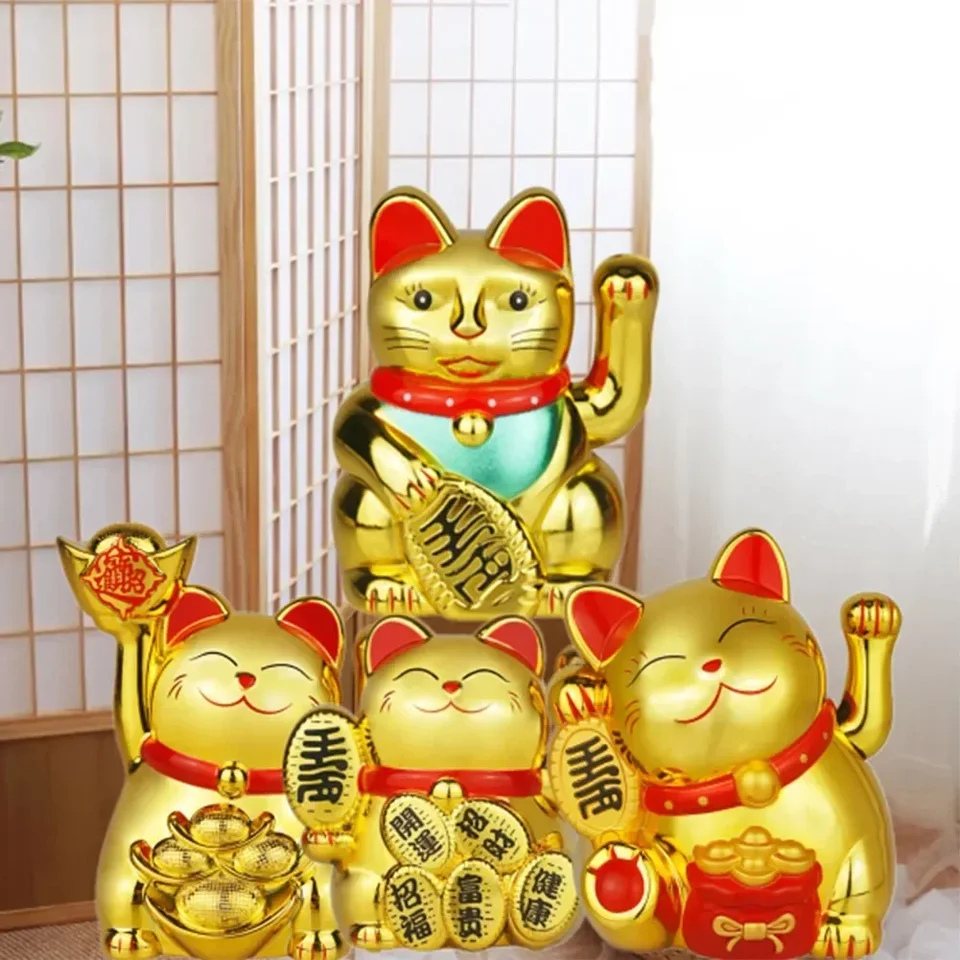 中国の招き猫大金招き猫手を振る足を上げる富繁栄歓迎幸運手を振る猫の