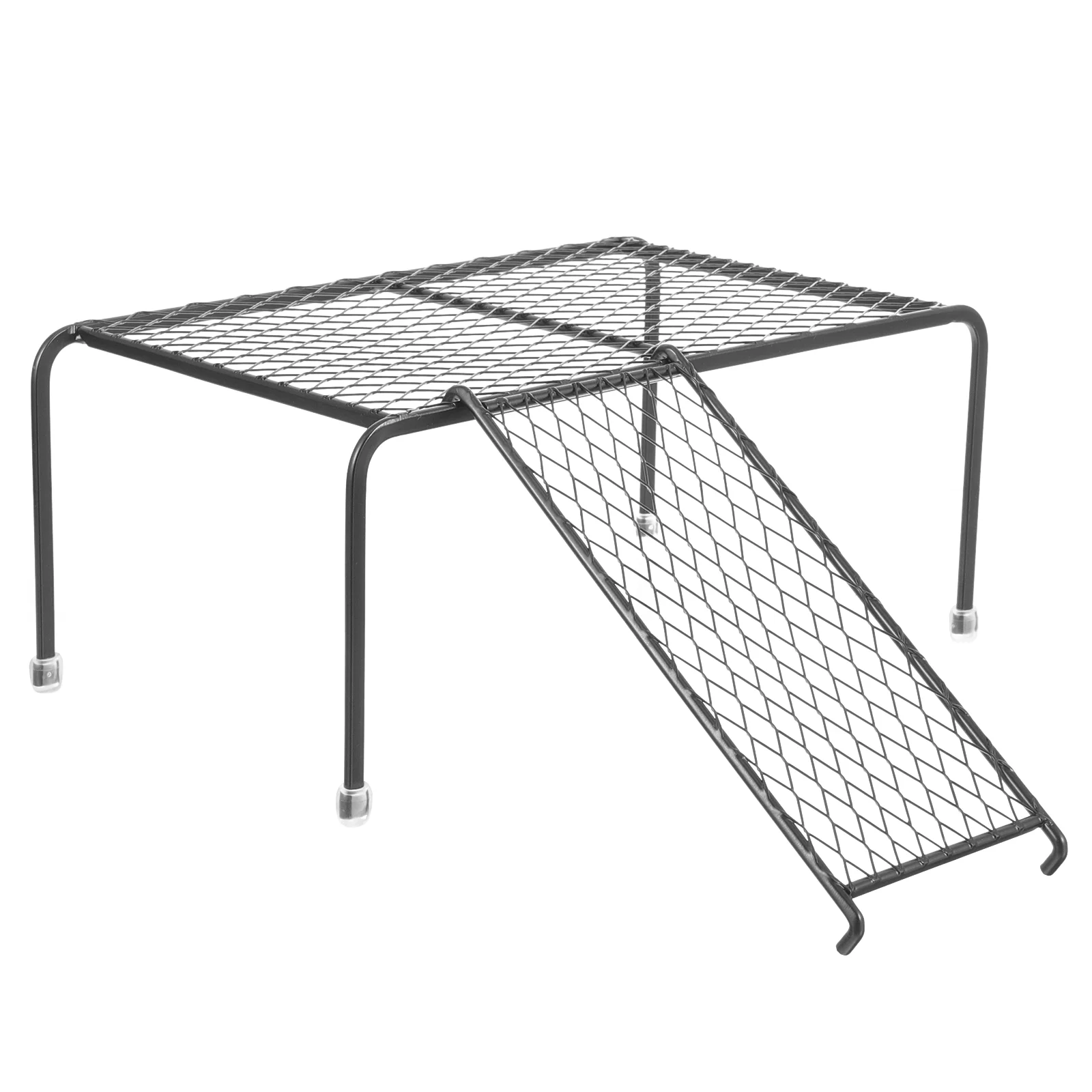

Hamster Stand Platform Toys Stainless Steel Chicken Rack Metal Wire Coop Climbing Ladder Chew Toy Cage Black