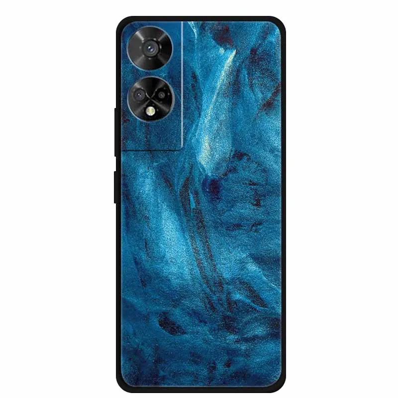 Original Soft Silicone TPU Phone Case Back Cover - Fashion Planet Design, Black Bumper