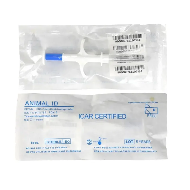 Animal EM4305 Microchip International Standard 134.2KHz FDX-B Pet Identification Chip Syringe 100Pack Dog Microchip pet microchip syringe