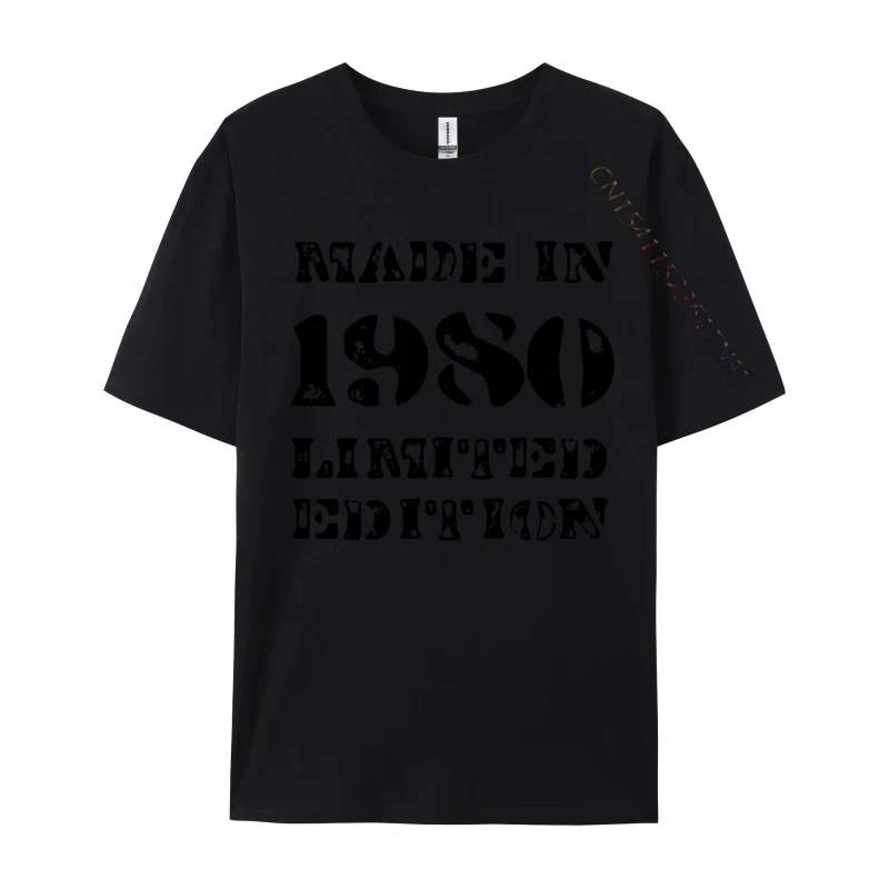 2024 Adult Tshirts Casual Comics Tops Tees Cotton Fabric Crew Neck Short Sleeve Printed On T Shirts Summer Fall Made In 1980 Limited Edition 40th Birthday black