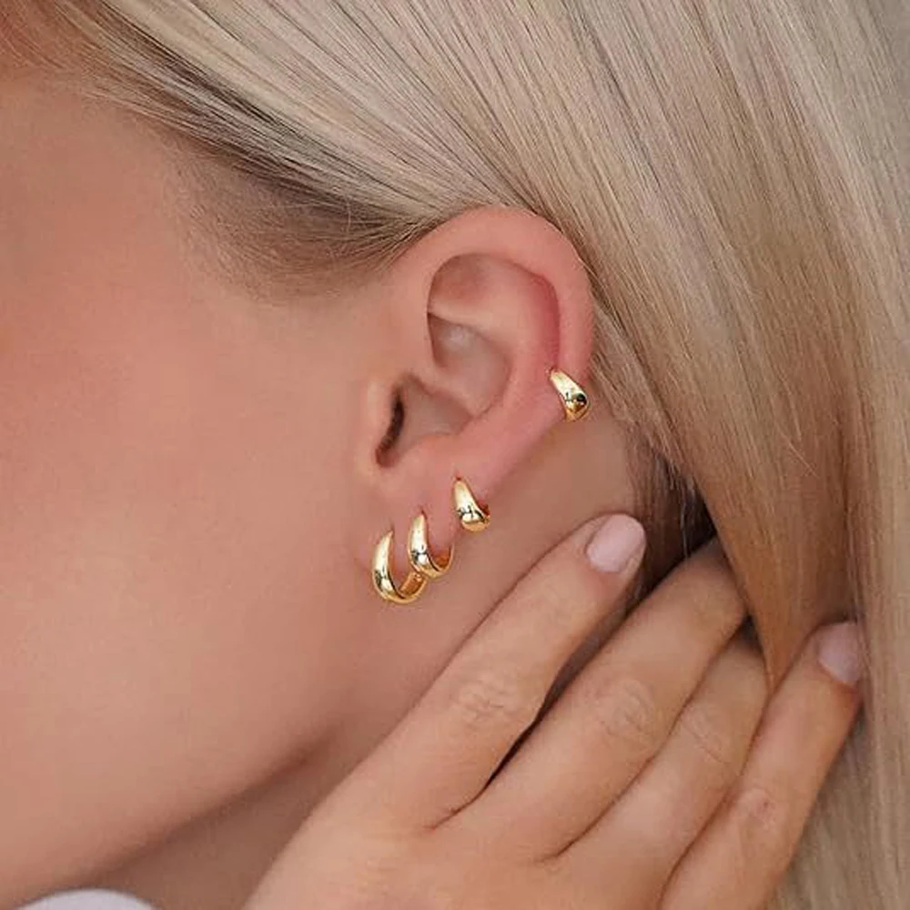 1 Paio Di Orecchini Classici Colore Oro Rosa, Adatti Per Uso Quotidiano Delle Donne | SHEIN ALIA