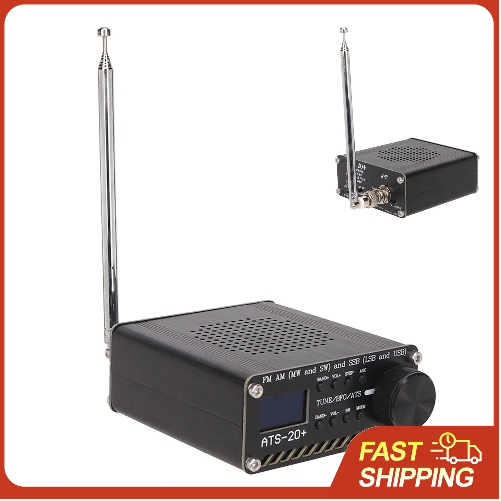 ATS 20+ Multiband Digital Radio Receiver With Speaker Si4732 Chip World ...