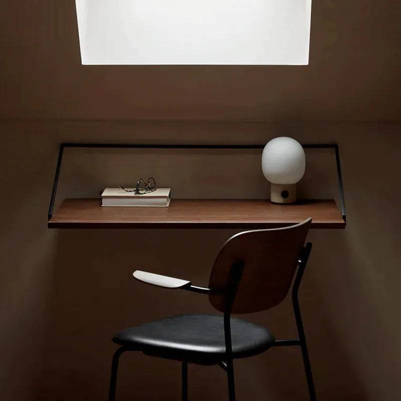 Modern Multifunctional Wall-mounted Desk Solid Wood Home Study Desk Oak Lightweight Wall Reading Bookshelf Laptop