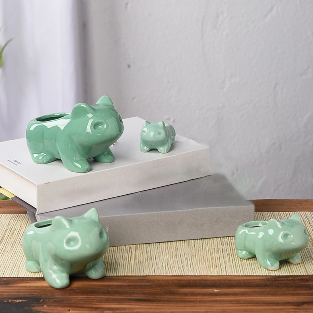 

Creative Mini Ceramic Flowerpot Frog Planters Succulent Potted Vase Pocket Elf Plant Glaze Nursery Basin Flowerpots Desk Decor