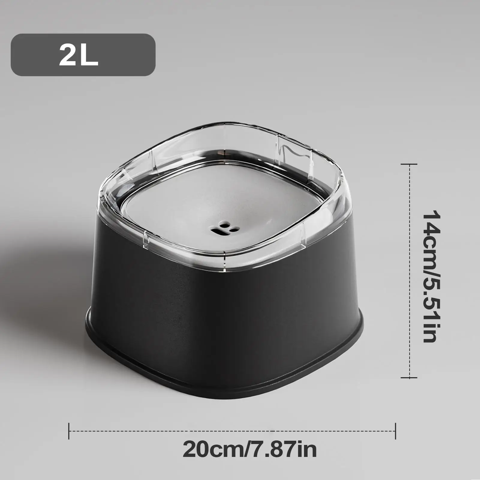 No Splash Water Bowl For Dogs Slow Water Feeder Bowl For Dogs Cats 2000ml Spill Proof Cat Drinking Container Dispenser For