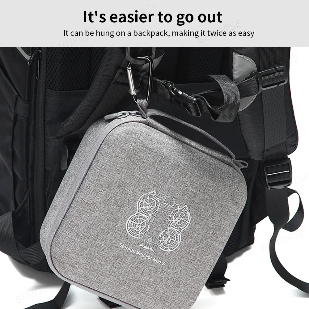 FPVtosky Tas voor Neo 2, draagbare PU draagtas voor DJI Neo 2 drone- accessoires [alleen tas