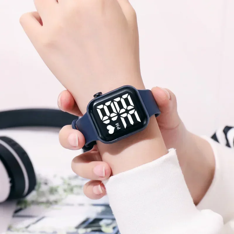 Digital Watch Brand Sports Electronic Watch For Women Men Children Big Screen Square LED Student Wrist Watches