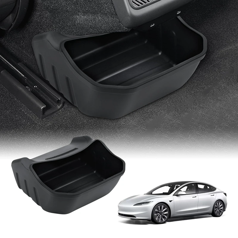 Rear Center Console Organizer For Tesla Model 3 Highland Backseat Storage Box Trash Can Rear 2Nd Row Seat Organizer