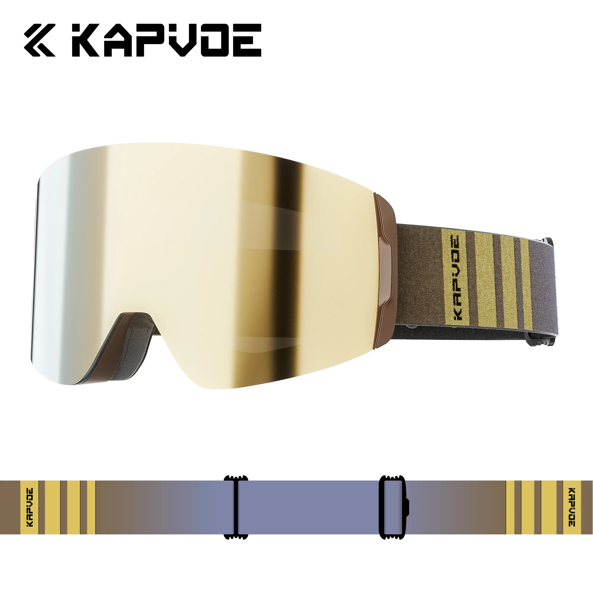 Kapvoe Snow Goggles Ski Magnetic Anti-Fog Lenses UV400 Protection Men Women UV400 Ski Goggles Sports Photochromic Hiking Eyewear