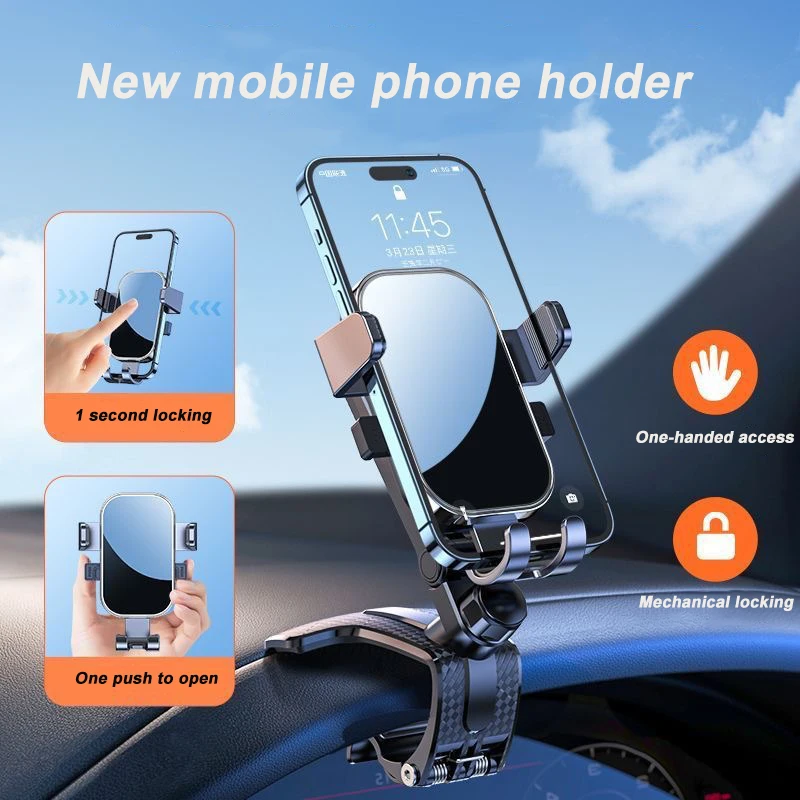 Universal Car Phone Holder Stand Dashboard Car Clip Bracket GPS Cell Mobile Phone Support Phone Mount For iPhone Samsung Xiaomi