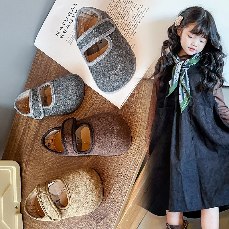 Suede Leather Ballet Flats for Girls Soft Sole Autumn