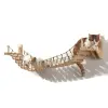 1m Wall-mounted Wooden Cat Bridge with Rope Netting Comfortable & Sturdy Climbing Space for Cats Ideal for Indoor Cat Furniture