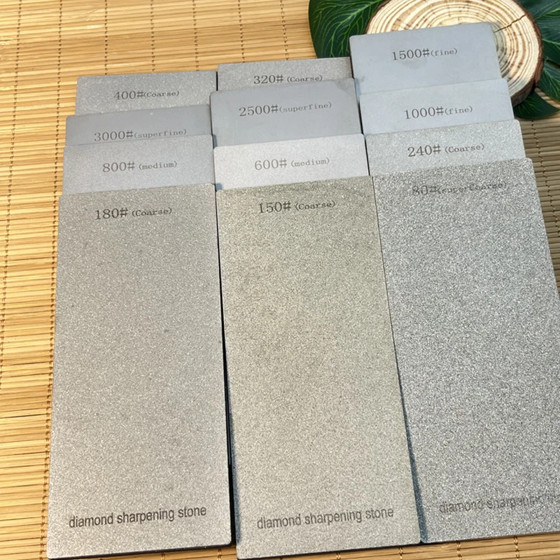 Diamond Sharpening Stone Knife Sharpener Hard Base Non-slip Grit 80-3000# Diamond Tools Fine Grinding Whetstone 170*75mm