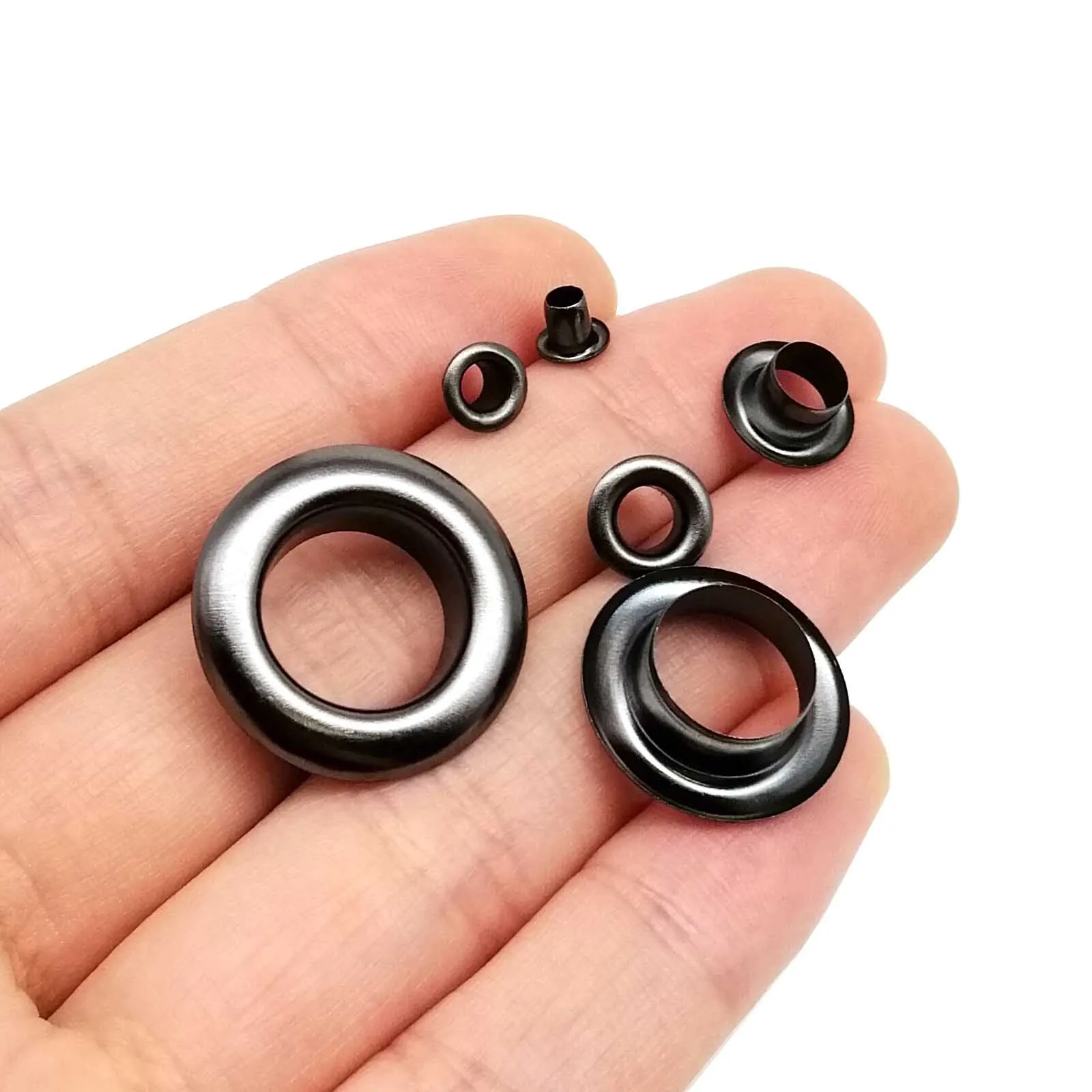 Eyelet Grommet Ring Kit Eyelet Grommet Ring Grommet Eyelet Kit 100sets 2.5-12mm Gun Black Eyelet With Washer Grommet Ring Air Hole Rivet For Leather Bag Shoes Belt Cap Clothes
