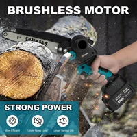 Gisam 8 Inch Brushless Chain Saw with Oil Can Cordless Handheld Pruning Chainsaw Woodworking Electric Saw Cutting Power Tools 2