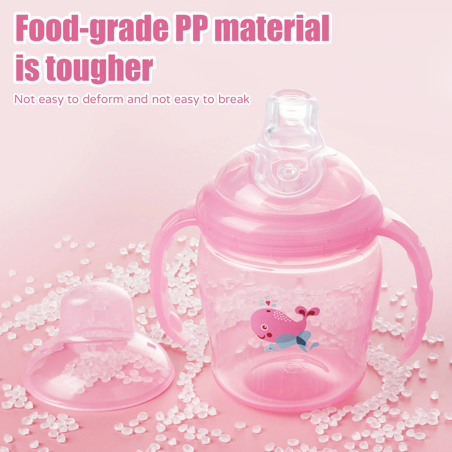 Duckbill Cup 7-36 months old baby thick silicone with handle 225ml 2 colors BPA free