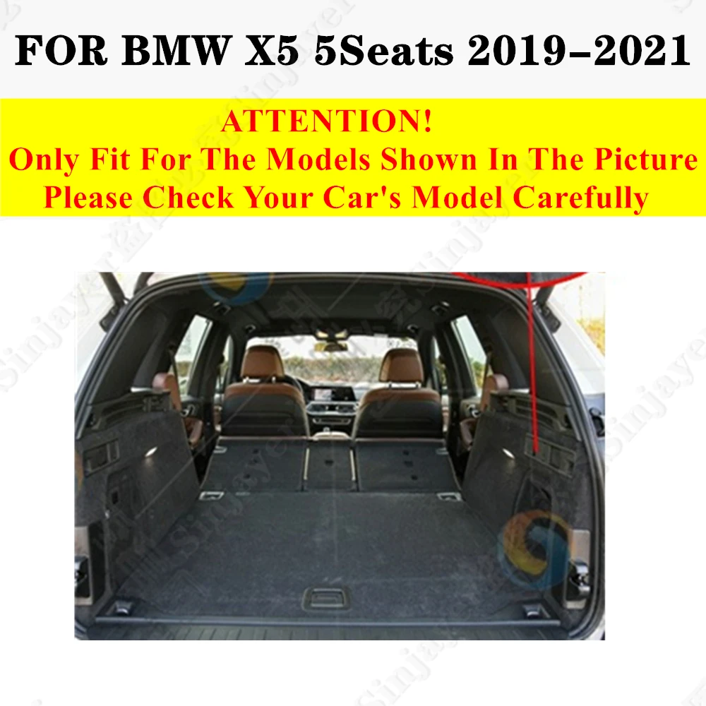 Auto Kofferbak Mat Voor Bmw X5 5 Stoelen 2021 2020 2019 Platte Kant Achterkant Cargo Bescherm Pad Tapijt Voering Cover Staart Boot Lade Pad Auto Onderdelen