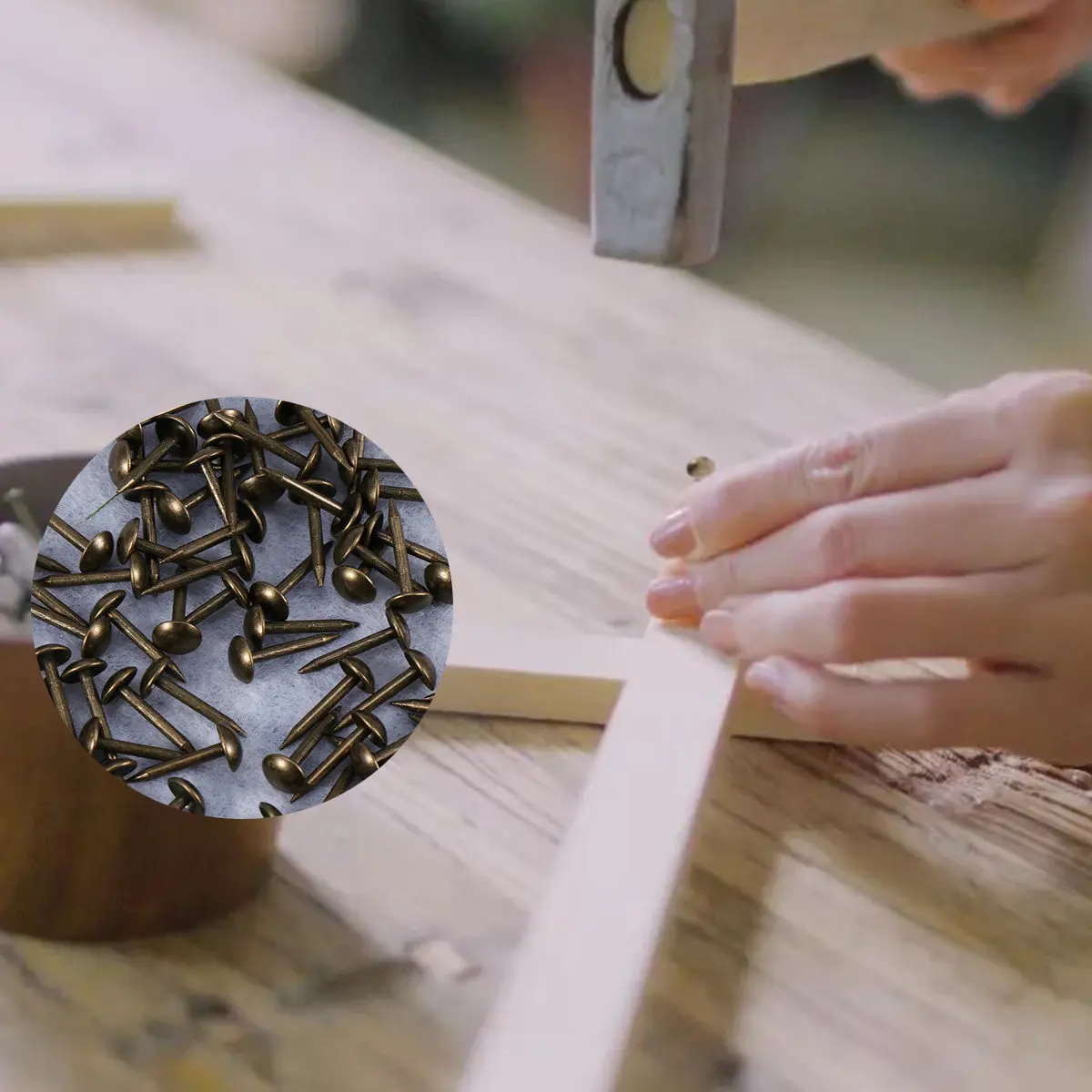 100개 6x14mm 철제 원형 못, 두꺼운 소파 못, 가구 장, 침대 의자 DIY 황동 스타일 못