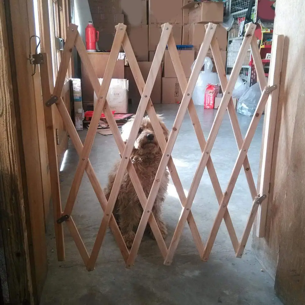  Puerta de acordeón expandible para perros, puerta de madera de  acordeón para perros para escaleras de entrada, protección de seguridad  retráctil para perros pequeños y medianos, 8 a 42 pulgadas de