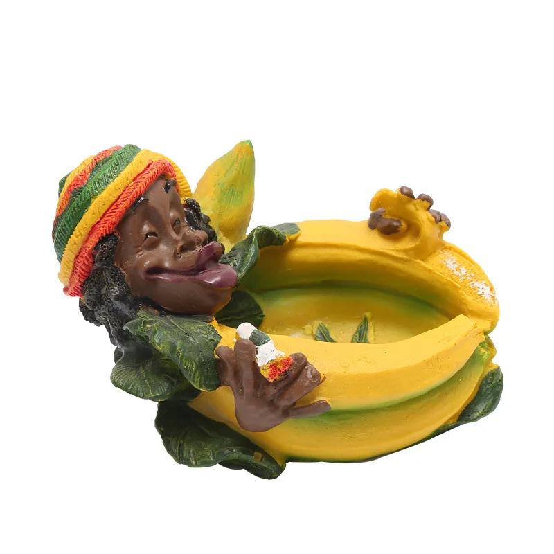 Resin ashtray creative ashtray gift Jamaican black smoking accessories
