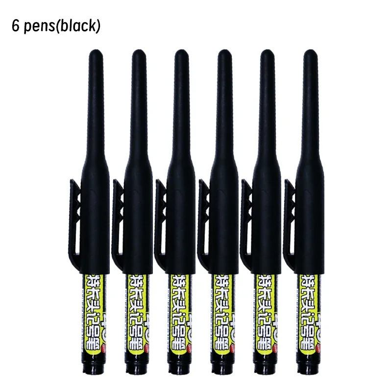 Waterproof Long Nib Deep Hole Marker Pen for Woodworking - Black/Blue/Red Ink