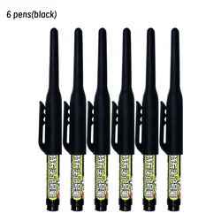 Waterproof Long Nib Deep Hole Marker Pen for Woodworking - Black/Blue/Red Ink (6 pens black)