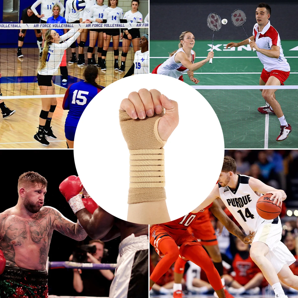 Wrist Bandage Support 2pcs Wrist Hand Support Gloves Thumb Hand Strap Glove For Sprains Injury Or Sports