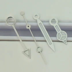 Green C3 Luminous Watch Hands for GMT Movements - Silver & Rose Gold Assembly Parts (NH34 silvery 5)