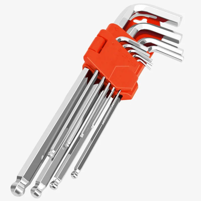 

New 9-piece Socket Head Allen Wrench Short Medium Length L-shaped Hexagonal Wrench Service Tool Set Wrench