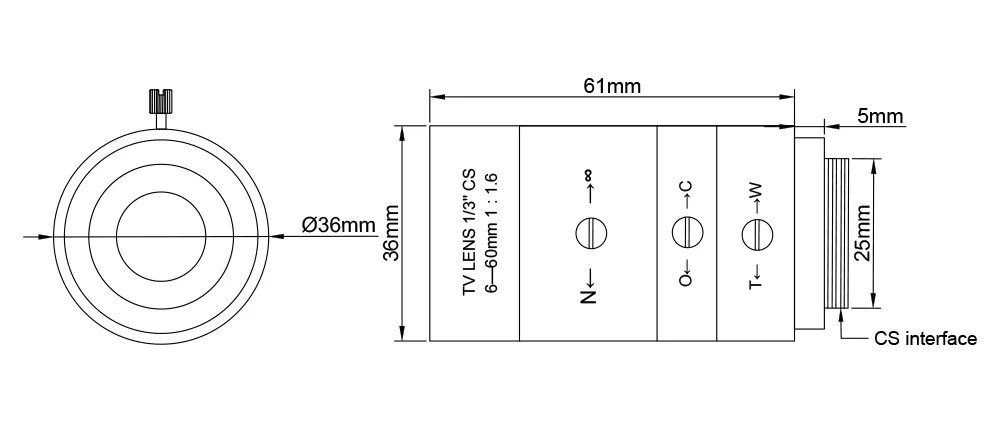 3Megapixel CS Mount 5-50mm/6-60mm/5-100mm Manual Zoom Focus HD Industrial Varifo