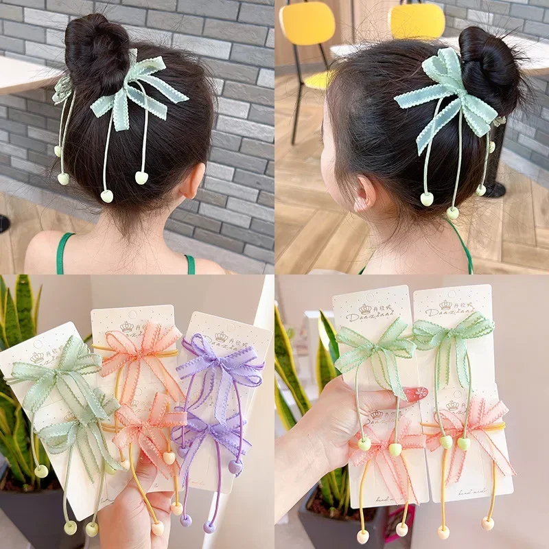 2PCS Neue Cartoon Serie Mädchen Nette Kinder Elastische Haar Bands Kinder Haar Krawatten Prinzessin Haar Zubehör Baby Kopfbedeckungen