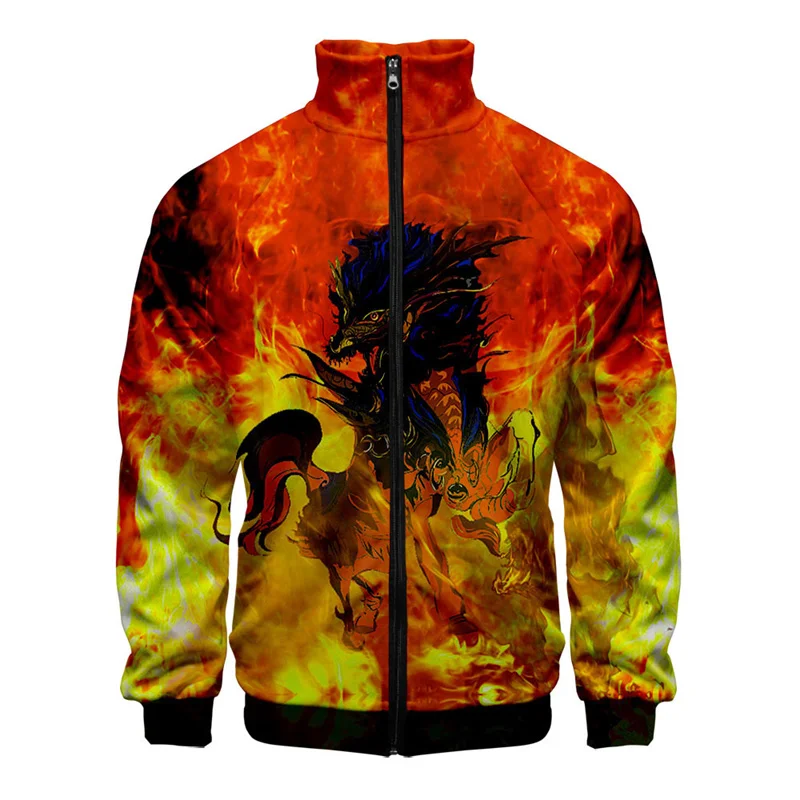 thumbnail image 1 of Chaqueta con estampado 3D de Kirin, mito chino, para hombre, abrigo con estampado de animales de gran tamaño, estilo urbano, para primavera y otoño, chaquetas con cremallera, 1 of 4
