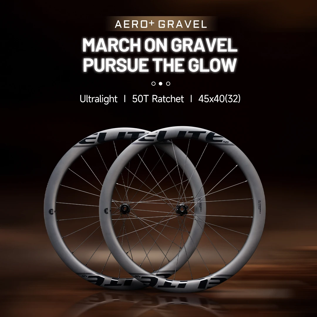 ELITEWHEELS Newest Aero+ Gravel Wheels With Wing 20 Spokes Ratchet System 50T TPI bearing Hub 32mm inner Width Carbon Wheelset