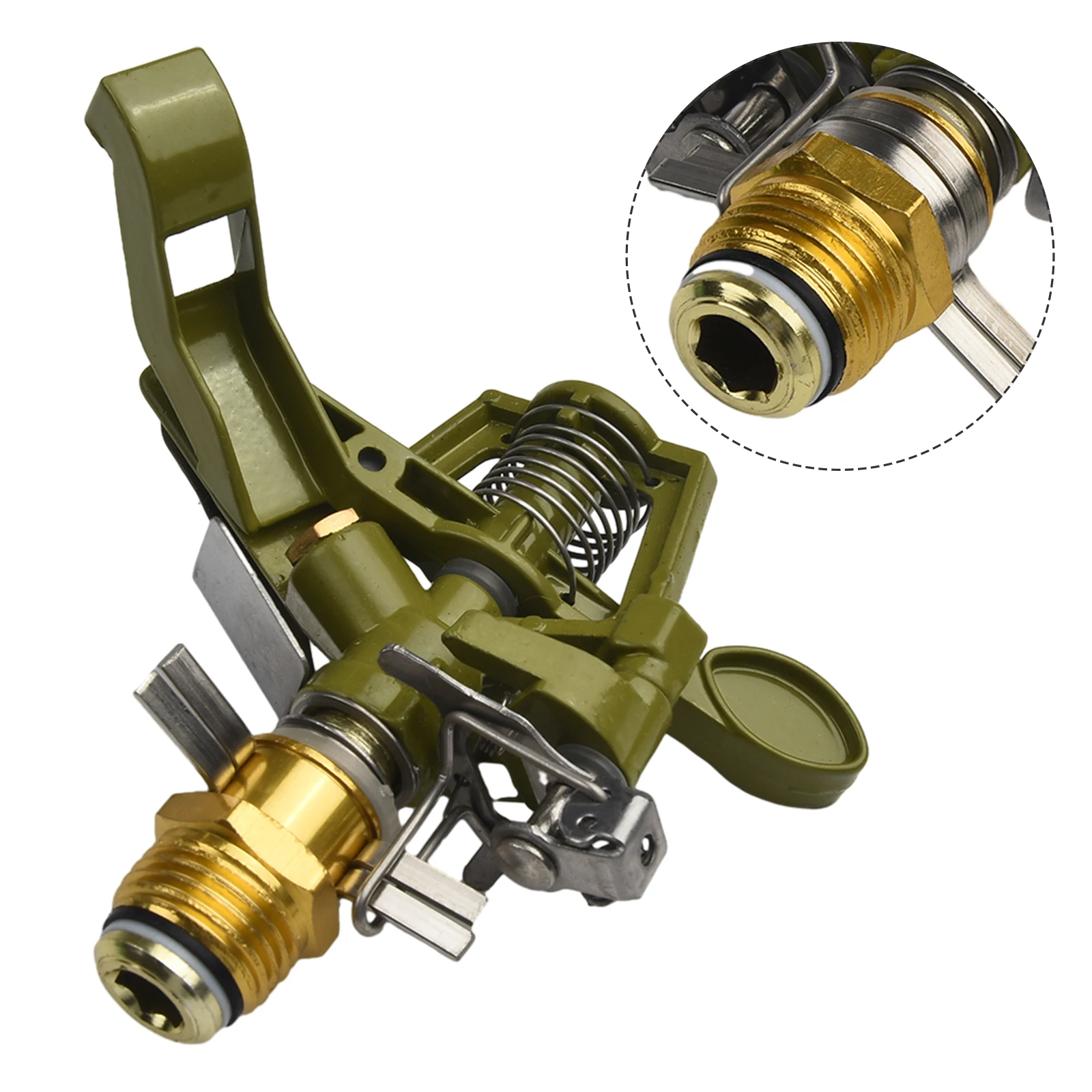 1/2" Brass Rocker Arm Water Sprinkler Nozzle Adjustable Water Sprinkler Lawn Watering Garden Irrigation Spray Nozzle