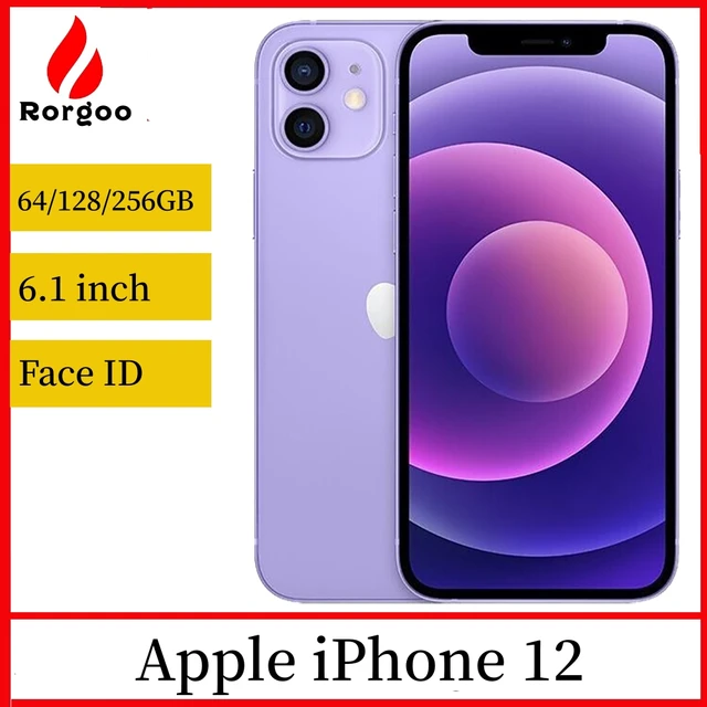 Apple iPhone 12 64GB/128GB/256GB ROM Unlocked Mobile phone Face ID 6.1" Screen A14 Bionic chip 12MP Camera 12 5G Smartphone