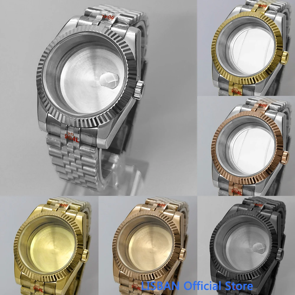 Lisban 36mm 40mm Sapphire Glass Watch Case fit for NH35 NH36 NH34 ETA2824 2836 Mingzhu DG2813 Miyota8205 8215 PT5000 Movement