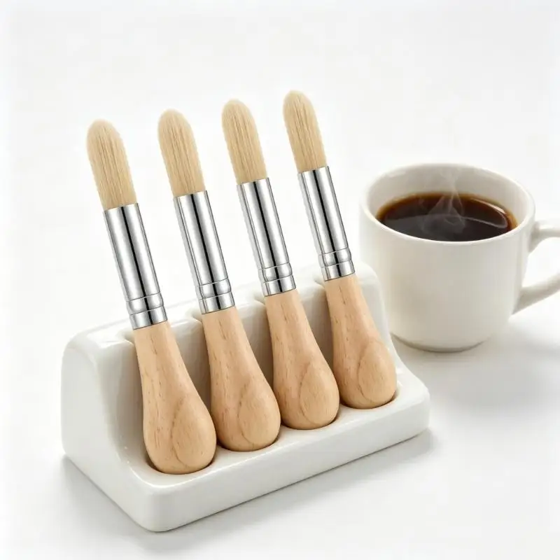 G6KF 예술가 급료 4PCS 페인트 붓 기름 수채화 물감 아크릴 등을 위한 나무로 되는 손잡이