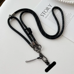 Versatile Mobile Phone Lanyard with Adjustable Strap Options - Polyester / Nylon (Black)