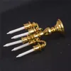 1:12 Scale Dollhouse Miniature Mini Gold Candelabra Furniture Metal Candleholder Candlesticks Model DIY Kitchen Pretend Toys 4