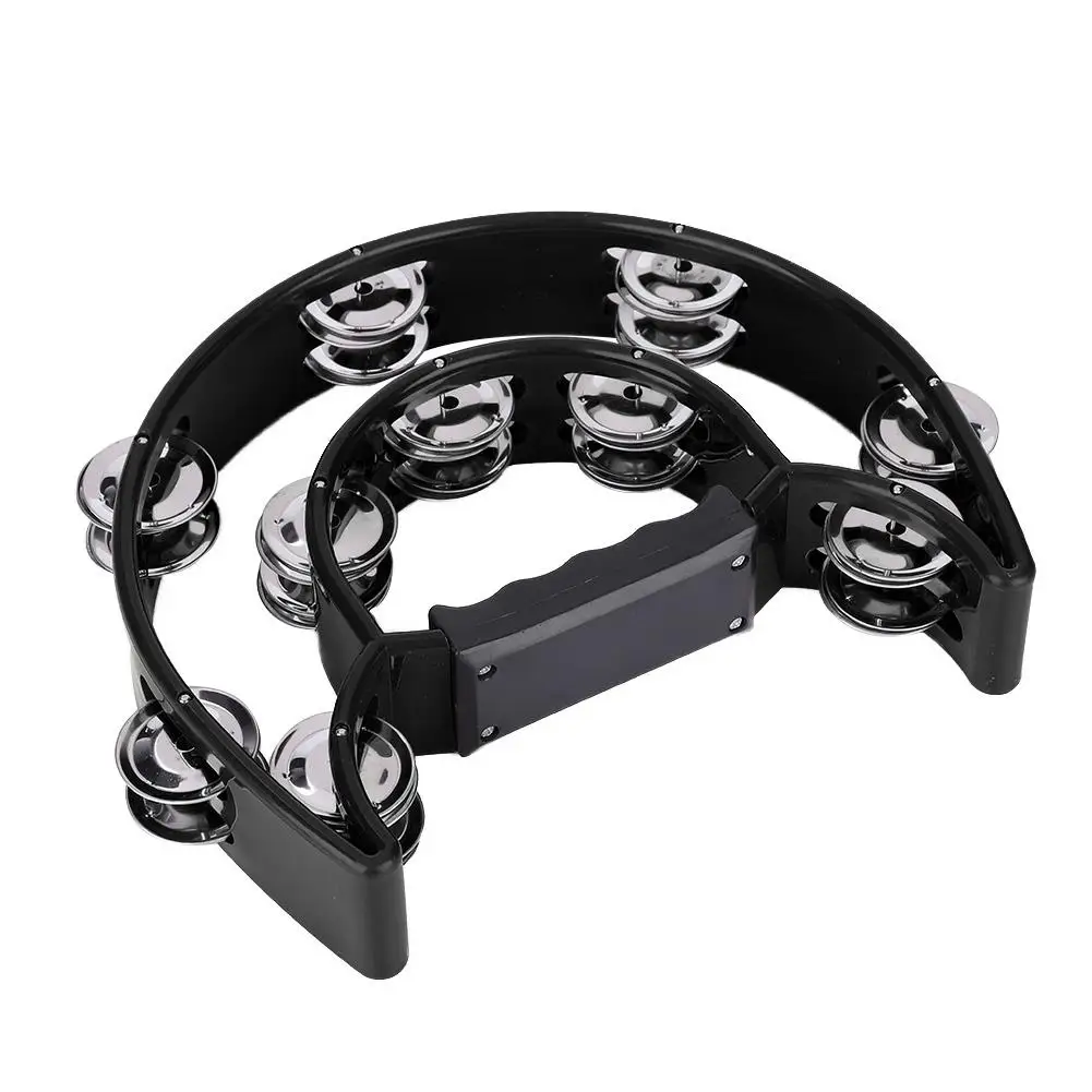 Double Row Round Handbell Tambourine Double Half Moon Percussion Drum Party Baby Game Toy